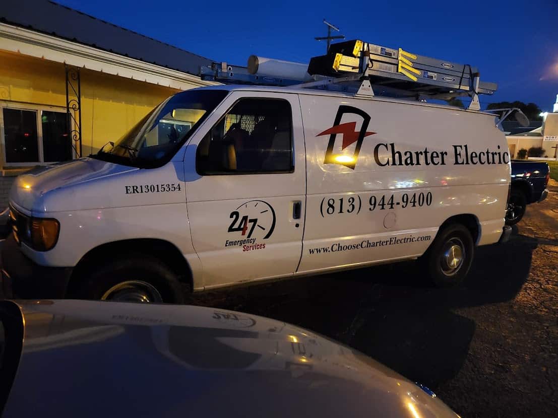 Charter Electric Van Parked Emergency Electrician